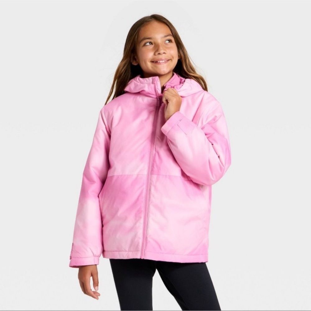 All In Motion Girls 3-in-1 Puffer Jacket - Pink Size Large (10/12) NWOT